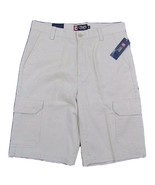 NWT Chaps Cargo Shorts Men&#39;s Size Waist 30&quot; Inseam 11&quot; Beige 100% Cotton... - $27.68