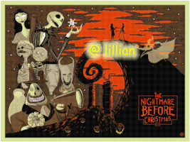 New Nightmare Before Christmas Jack Family Sun Set Counted Cross Stitch Pattern - £3.91 GBP