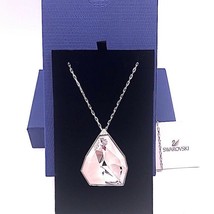 Authentic Swarovski Allure Crystal and Pink Quartz Gemstone Long Pendant - £219.91 GBP