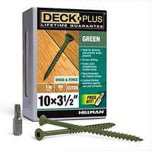 Deck Plus 48407 Wood Screws #10 x 3-1/2&quot;, Green, 1lb Box - $21.60