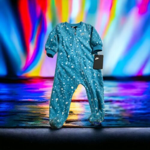 Nike Newborn 9 Months Gradient Long Sleeve Footie Pajamas Zip Chlorine Blue NWT  - $16.83