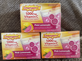 90 Emergen C PINK LEMONADE Flavor Fizzy Drink Mix (3 boxes of 30 packets... - $649.20 MXN