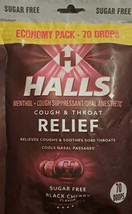 Halls Black Cherry Flavor Menthol Cough &amp; Throat Relief Oral Anesthetic 4 bags - £32.23 GBP