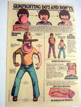 1980 Hubba Bubba Gum Color Ad William Wrigley Co. Gumfighting Do&#39;s and D... - £6.24 GBP