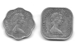 1992 &amp; 1996 East Caribbean States One &amp; Two Cents QUEEN ELIZABETH II Square Coin - £5.52 GBP