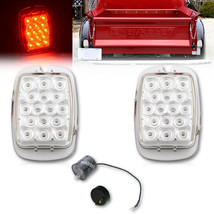 Red LED Tail Brake Signal Lamp Clear Lens Pair Flasher for 40-53 Chevy GMC Truck - £63.73 GBP