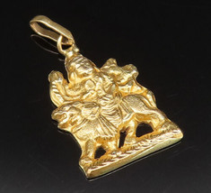 21K GOLD - Vintage Carved Chinese Warrior Charm Pendant - GP444 - £296.45 GBP