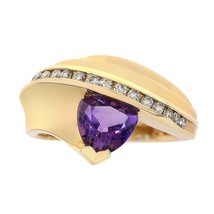 1.00 Ct.tw. Amethyst And 0.20 Ct.tw. Diamond Accent Ring 14K Gold - £474.02 GBP