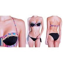 $108 ale alessandra Underwire Bikini Top Small 2 4 Optional Strap Beaded... - £33.03 GBP