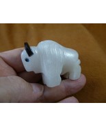 (Y-BUF-455) 2&quot; White Alabaster + onyx BUFFALO bison gemstone gem figurin... - $30.27 CAD