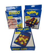Pressman Travel Games Lot of 3: Bingo, Pop Up! Topple - $14.27 CAD