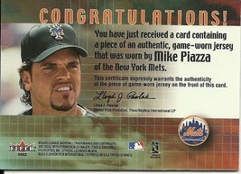 2002 Fleer Triple Crown RBI Kings Game Used Mike Piazza Mets - £9.44 GBP