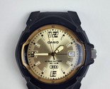 Vintage Casio WR 100M HD MW-600 Watch Movement &amp; Case Gold Dial Needs Ba... - £22.15 GBP