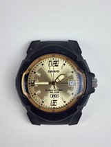 Vintage Casio WR 100M HD MW-600 Watch Movement &amp; Case Gold Dial Needs Ba... - $27.71