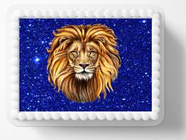 Edible Image Lions Head Face Happy Birthday Personalized Edible Cake Top... - $16.47