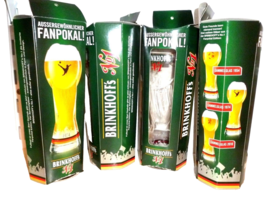 4 Brinkhoff´s No.1 Dortmund Soccer WorldCup Ball-Shaped German Beer Glasses - £23.45 GBP