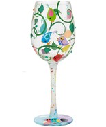 Song Birds 15 oz Artisan Painted Wine Glass Gift Boxed Lolita - $43.78 CAD