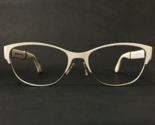 Jimmy Choo Eyeglasses Frames 180 17W White Silver Cat Eye Crystals 53-16... - $65.23