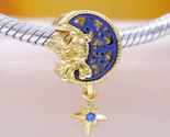  14k Gold-plated Disney Mickey Mouse &amp; Minnie Mouse Crescent Moon Charm - $16.90