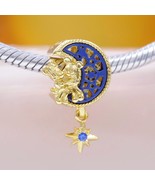  14k Gold-plated Disney Mickey Mouse &amp; Minnie Mouse Crescent Moon Charm - $24.55 CAD