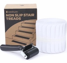 Non Slip Stair Treads - Clear - Lot of 15 w/ Installation Roller - 24&quot; x... - £22.66 GBP