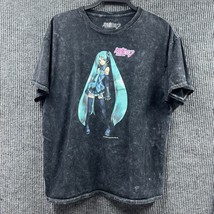 Hatsune Miku Shirt Women M/L Black Anime Graphic Acid Wash Japanese T-Shirt - £14.92 GBP