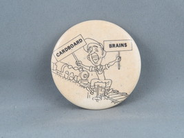 Vintage Band Pin - Cardboard Brains The White EP Album Cover - Celluloid... - £14.88 GBP