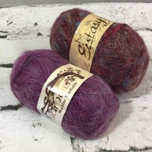 Vintage Sunbeam Sumatra Ecstasy Yarn Lot Of 2 Skeins Acrylic Nylon Purple Maroon - £11.46 GBP