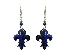 Fleur de Lis Symbol Graphic Dangle Earrings - Womens Fashion Handmade Jewelry Ma - £7.77 GBP+