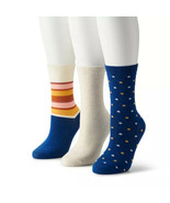 Women&#39;s Sonoma 3-Pack Polka Dot &amp; Striped Dress Socks Size 9-11 - £9.04 GBP