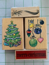Christmas Tree Ornaments Rubber Stamp Set #21 - £7.91 GBP