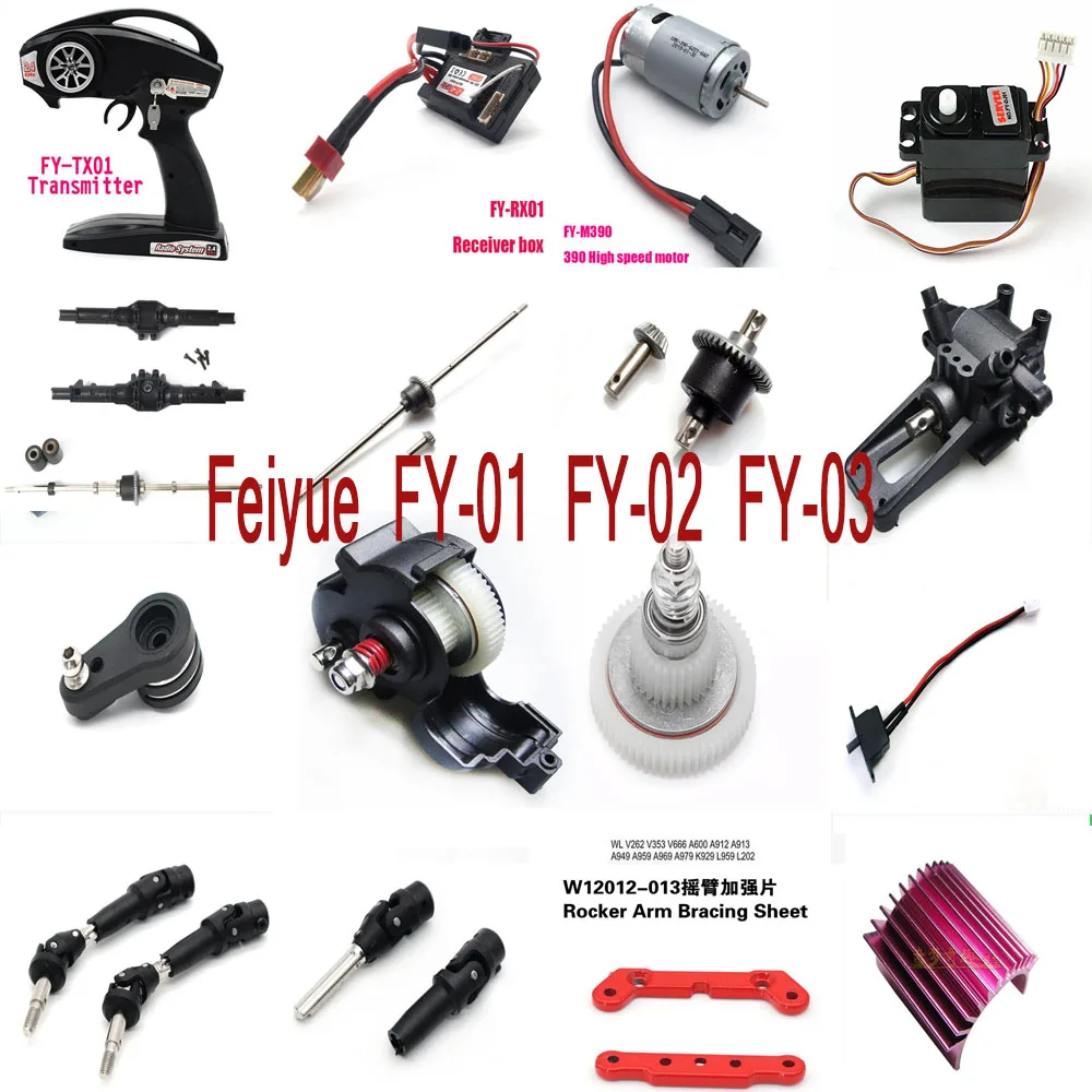 Feiyue FY-01 FY-02 FY-03 1/12 RC Car spare parts motor servo receiver re... - $11.26+