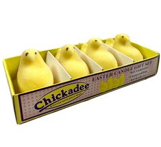Chickadee Easter Candle Gift Set 4 Peeps Chickens Scented Yellow Vintage... - $19.95 CAD