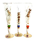 3 New Year´s Celebration German Champagne Flute Glasses - £20.00 GBP