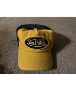 Von Dutch Hat Cap Snap Back Yellow One Size Adjustable Mesh Trucker - £53.40 GBP