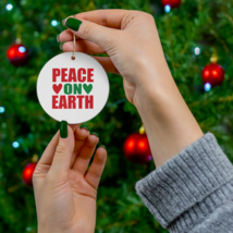 Peace on Earth, Ceramic Ornament, 4 Shapes, Snowflake, Star, Heart, and ... - £10.21 GBP