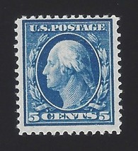 1911 5c George Washington, Blue Scott 378 Mint F/VF LH - $25.59