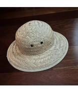 Kids Woven Safari Sun Hat Pith Helmet Grass Woven Straw - £9.37 GBP