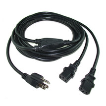 6 Ft 18AWG Heavy Duty US 3-Prong to IEC 320 C13 AC Power Splitter Y Cable Cord - £32.38 GBP