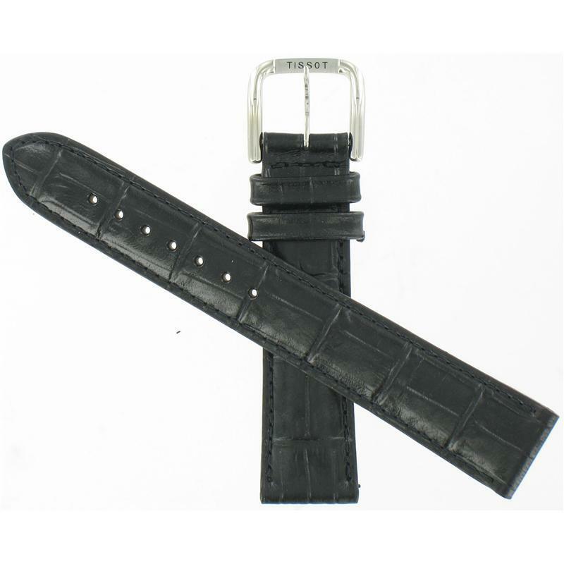 Tissot 18/16mm Black Leather Strap Regular Length Watch Band T600013127 - $60.00