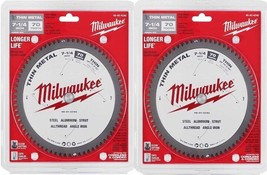 2 Milwaukee 7-1/4&quot; Metal Steel Cutting Carbide Circular Saw Blade 70T 48-40-4240 - £66.60 GBP