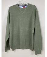 Vintage Tommy Hilfiger Sweater Men&#39;s XL Pullover Sweatshirt Green Cotton - £14.70 GBP