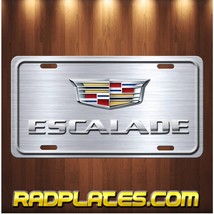 ESCALADE Inspired Art on simulated Brushed Aluminum License Plate Silver Gray - £15.43 GBP