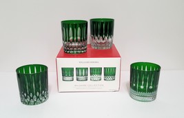 NEW Williams Sonoma Set of 4 Green Wilshire Jewel Cut Double Old-Fashioned Glass - $199.99