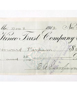 1912 Kineo Trust Company Bank Check E.A. Sampson Dover Maine Signed 979 ... - €17,15 EUR