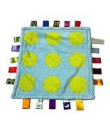 Taggies Blue Green Circles Polka Dots 11&quot;x11&quot; Lovey Sensory Security Bla... - $10.11