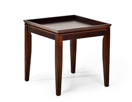 Contemporary Cherry End Table - Sturdy Distressed Wood Tray Top - $2,031.56 MXN