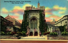 Sterling Memorial Library Yale University New Haven CT Linen Postcard C7 - £2.29 GBP