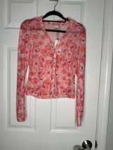 Stradivarius slim fit mesh long sleeve shirt in floral print US Size M - $17.00