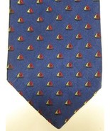 GORGEOUS Brooks Brothers Dark Blue With Red and Gold Sailboats Tie - £17.02 GBP